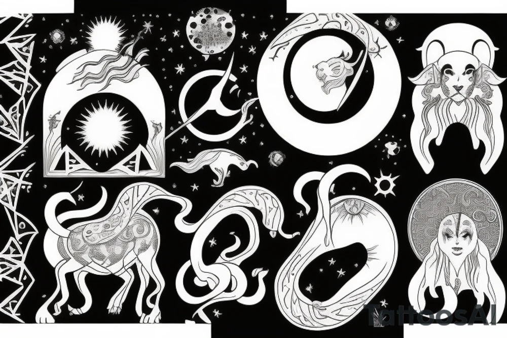 Leo sun, Gemini moon, Aries ascendant tattoo idea