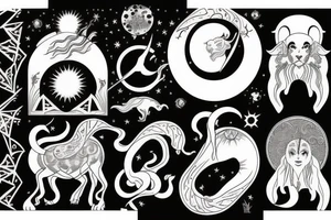 Leo sun, Gemini moon, Aries ascendant tattoo idea