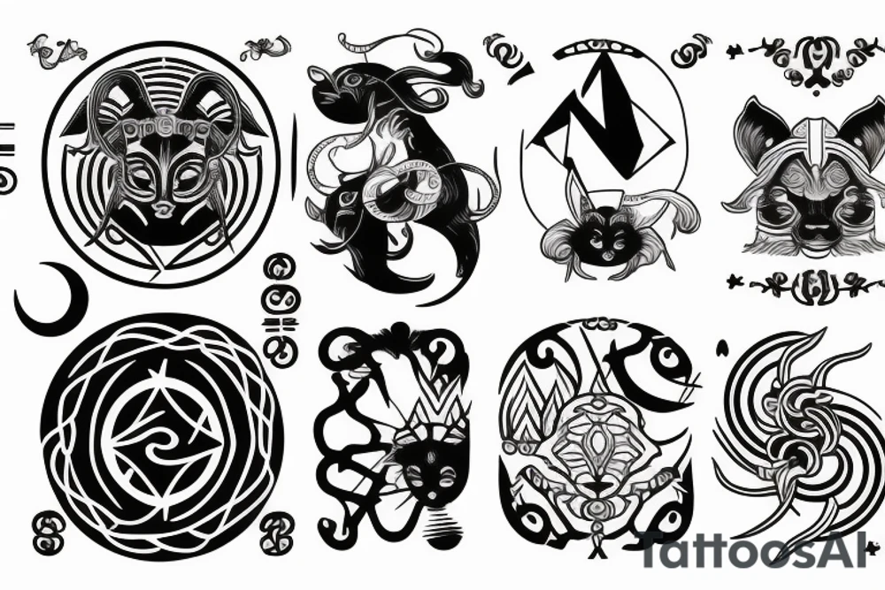 Leo sun, Gemini moon, Aries ascendant tattoo idea