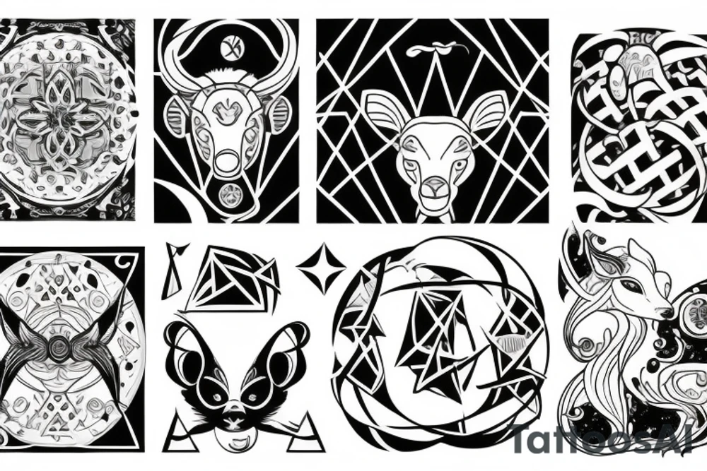 Leo sun, Gemini moon, Aries ascendant tattoo idea