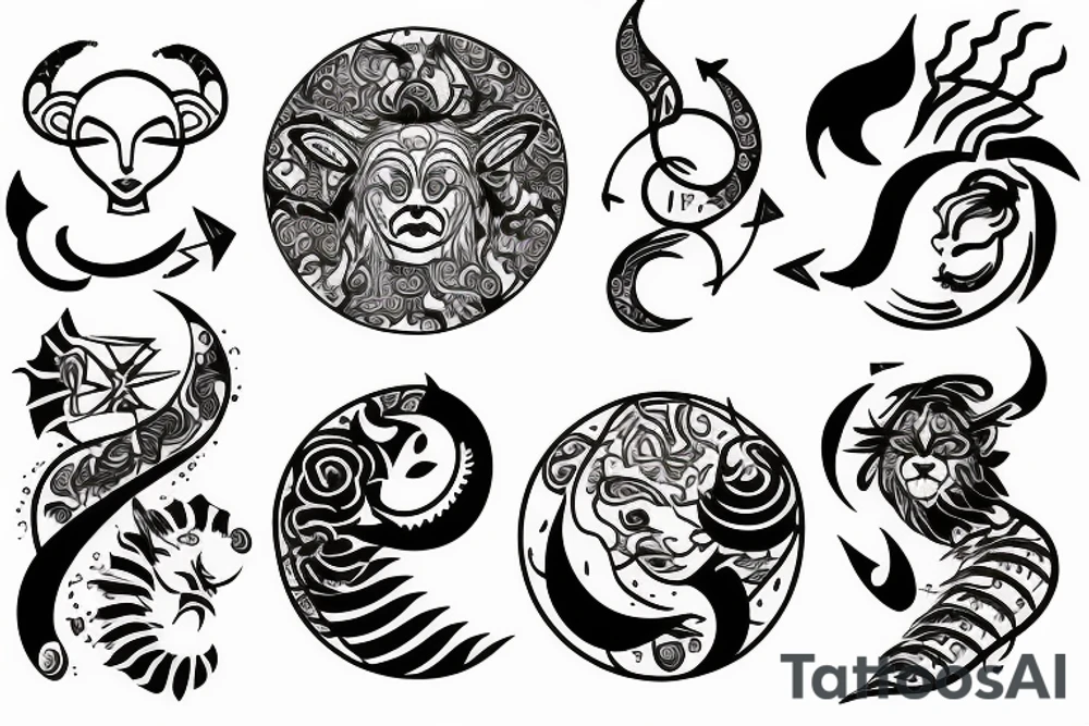 Leo sun, Gemini moon, Aries ascendant tattoo idea