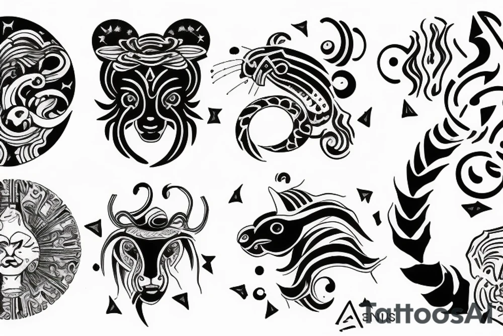 Leo sun, Gemini moon, Aries ascendant tattoo idea