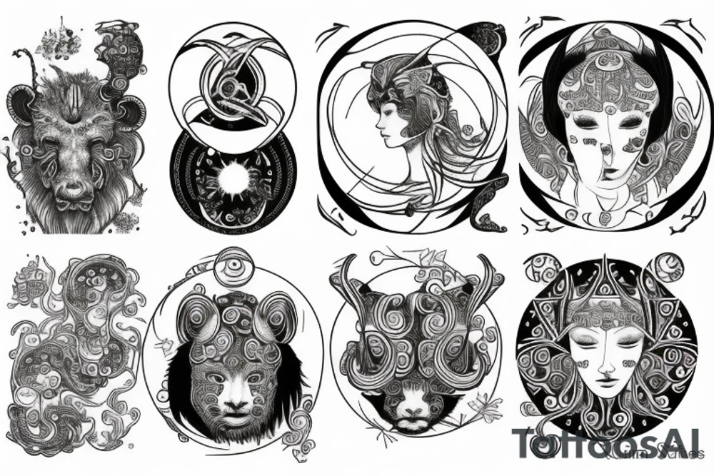 Leo sun, Gemini moon, Aries ascendant tattoo idea