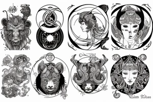 Leo sun, Gemini moon, Aries ascendant tattoo idea