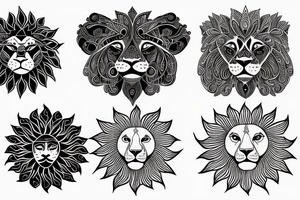 Lion sun tattoo idea