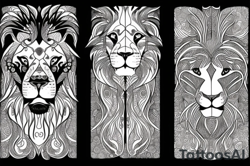 Lion sun tattoo idea