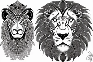 Lion sun tattoo idea