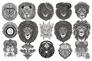 Lion sun tattoo idea