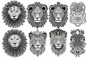 Lion sun tattoo idea