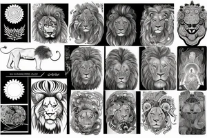 Lion sun tattoo idea