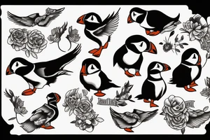 Puffin sitting tattoo idea