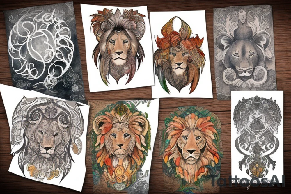 Lion zodiac tattoo idea