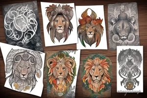 Lion zodiac tattoo idea