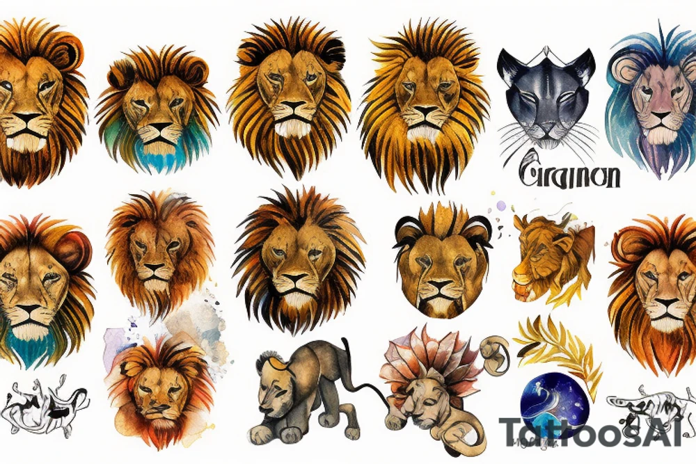 Lion zodiac tattoo idea