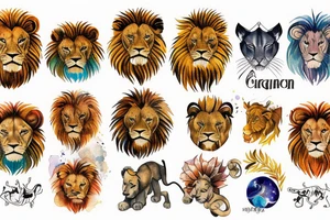 Lion zodiac tattoo idea