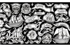 Spanish ship on fire tattoo idea