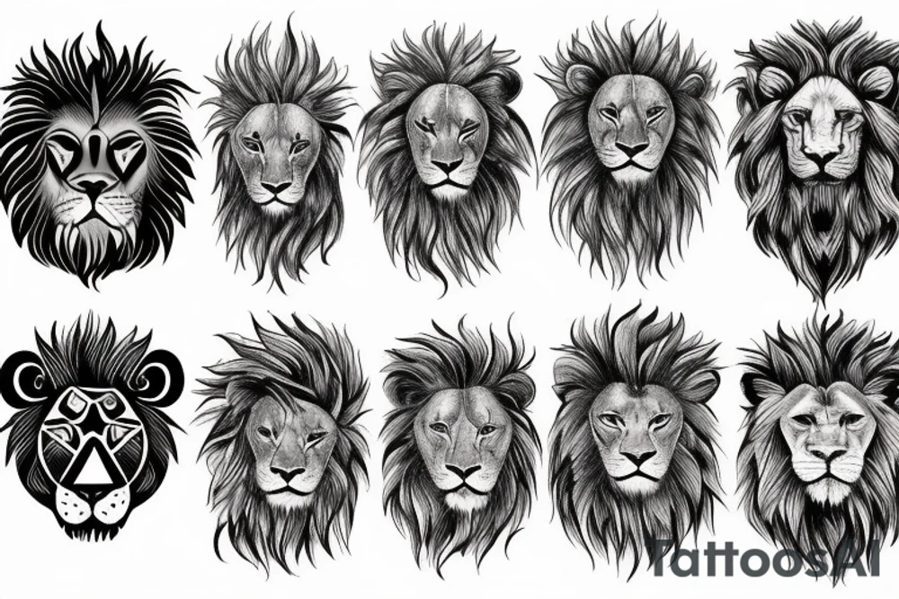 Lion sun tattoo idea