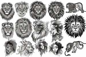 Lion sun tattoo idea