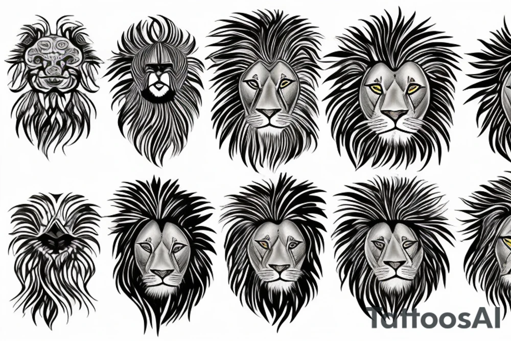 Lion sun tattoo idea