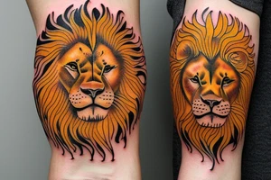 Lion sun tattoo idea