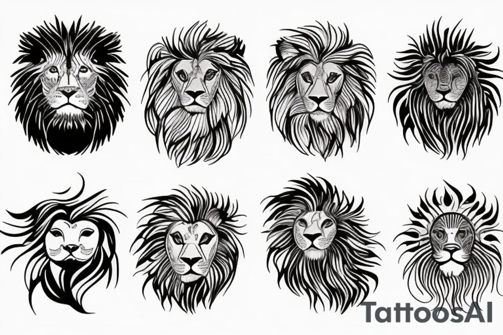 Lion sun tattoo idea