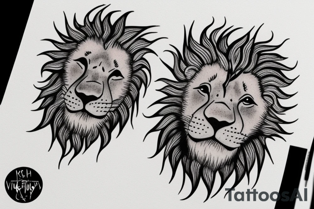 Lion sun tattoo idea