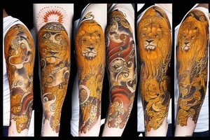 Lion sun tattoo idea