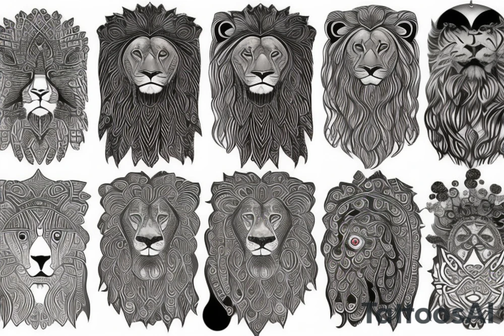 Lion sun tattoo idea