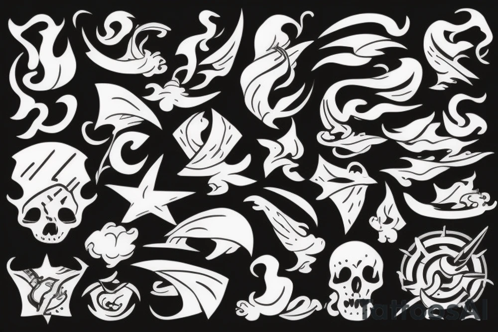 Spanish ship on fire tattoo idea