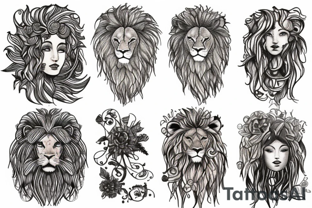 Lion sunshine tattoo idea
