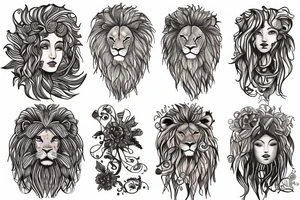 Lion sunshine tattoo idea