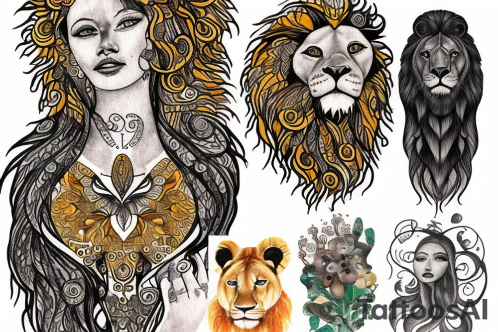 Lion sunshine tattoo idea