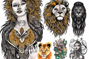 Lion sunshine tattoo idea