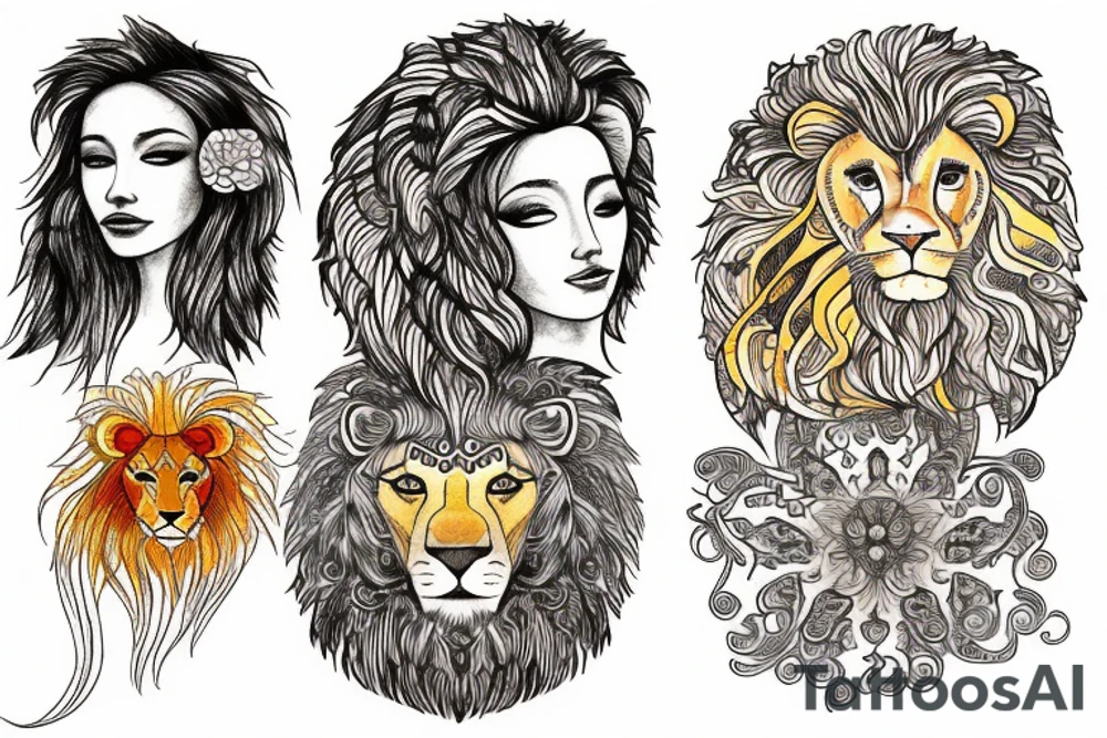Lion sunshine tattoo idea