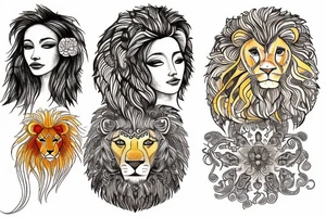 Lion sunshine tattoo idea
