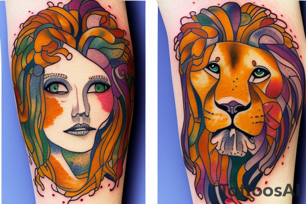 Lion sunshine tattoo idea