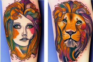 Lion sunshine tattoo idea