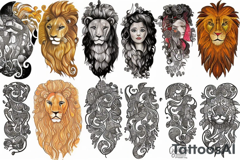 Lion sunshine tattoo idea
