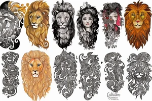 Lion sunshine tattoo idea
