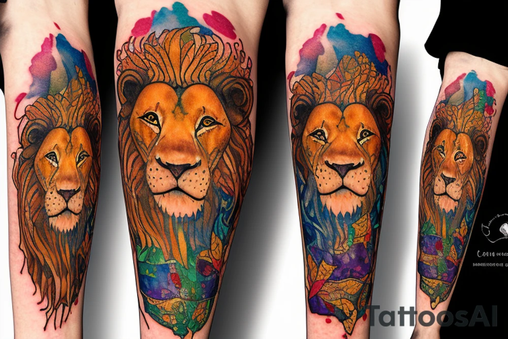Lion sunshine tattoo idea