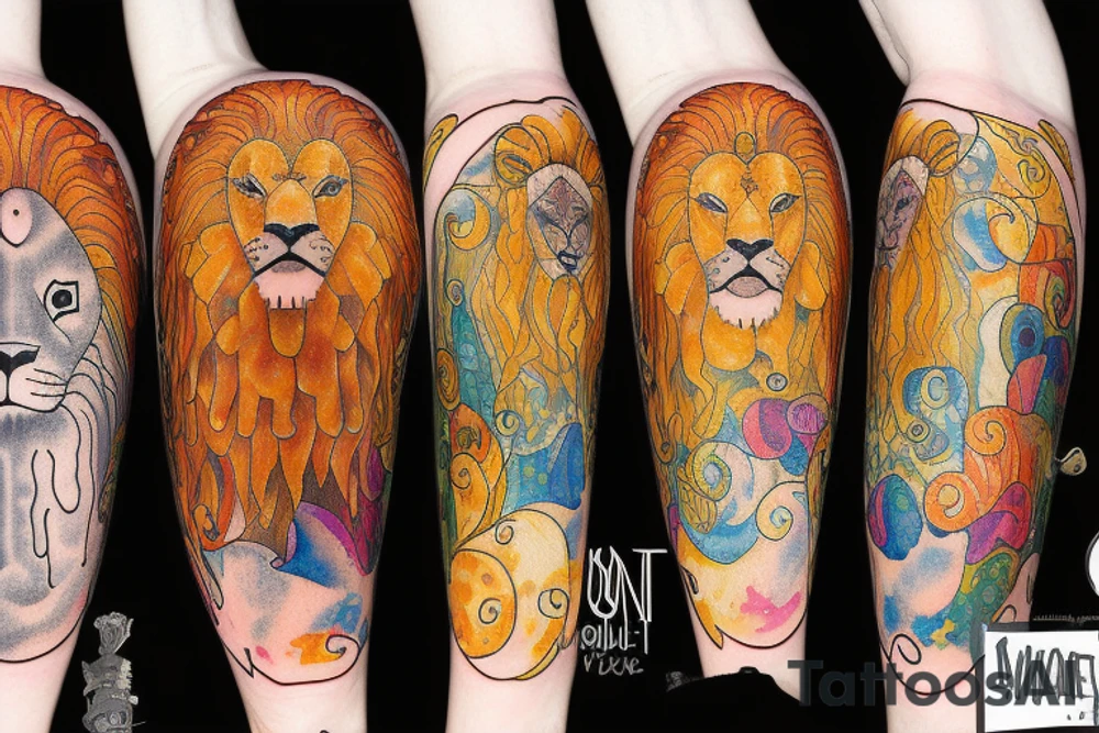 Lion sunshine tattoo idea