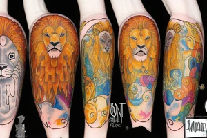 Lion sunshine tattoo idea