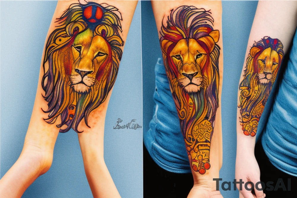Lion sunshine tattoo idea