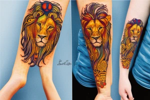 Lion sunshine tattoo idea