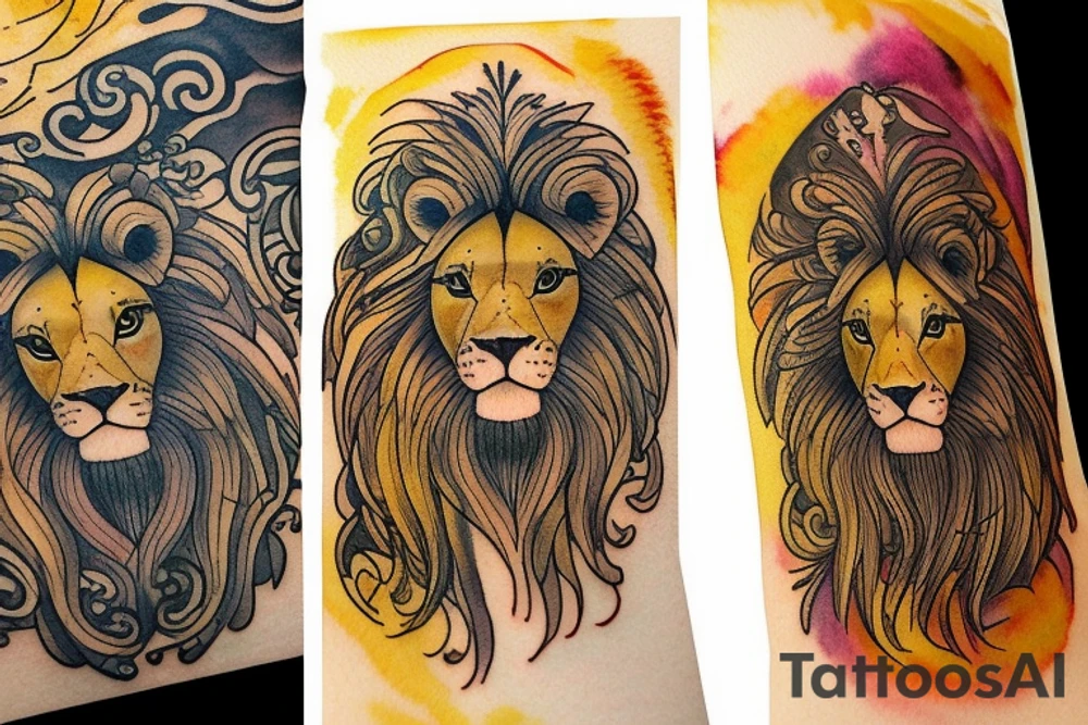 Lion Gemini Aries tattoo idea