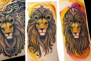 Lion Gemini Aries tattoo idea
