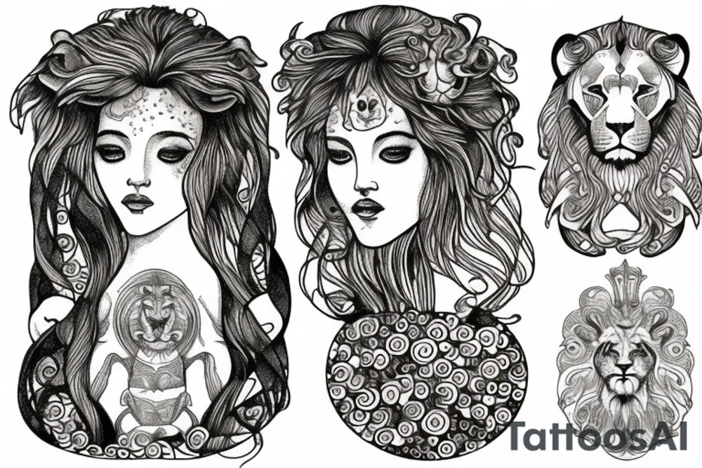 Lion Gemini Aries tattoo idea