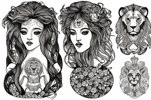 Lion Gemini Aries tattoo idea