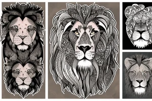 Lion twins ram tattoo idea