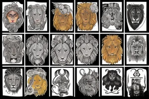 Lion twins ram tattoo idea